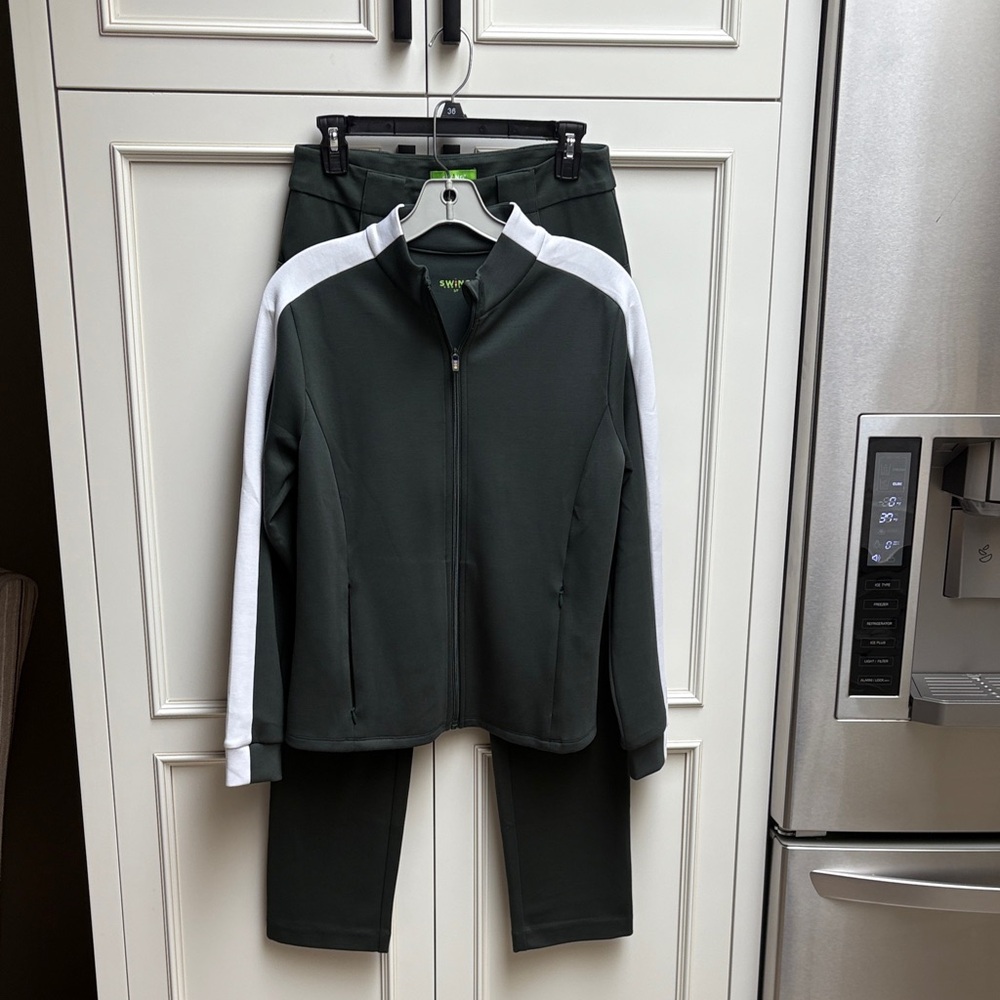 Women's Green and White Track Suit